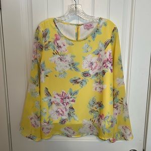 Pink Lily floral blouse